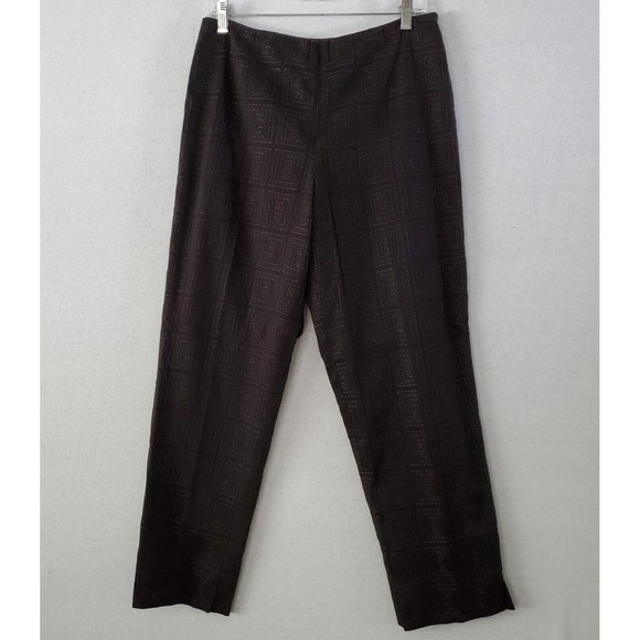 Talbots Stretch Size 10 Ankle Pants Geometric Embroidered Lined - Picture 1 of 11